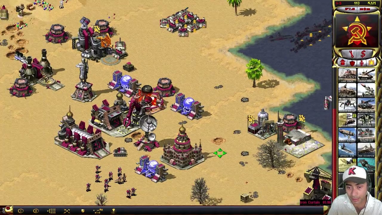 Red Alert 2 Multiplayer | Soviet Russia FFA on Kikematamitos Island map (4 Players)