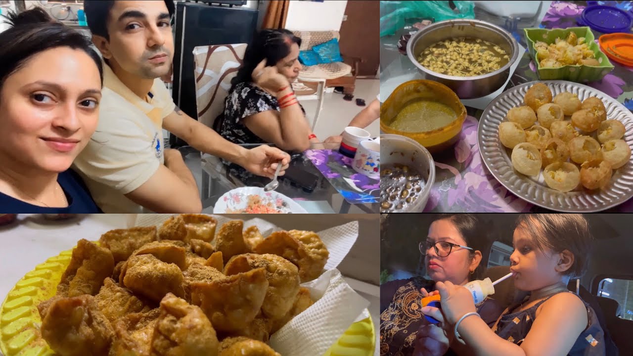 Itna sara tasty food | Mmy ke hath ki panipuri or bhabhi ke sath momo chay & lassi 😋