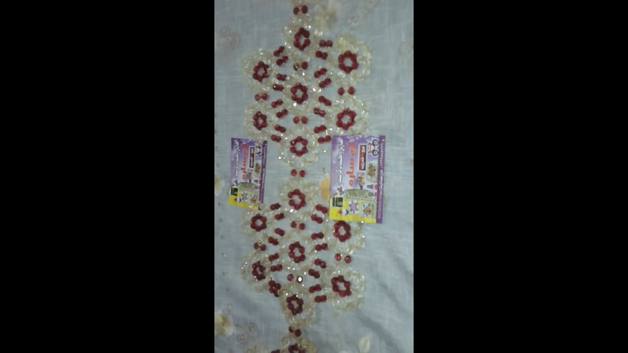 مفرش سفره 1 ام ساره How to make a crystal beaded tablecloth