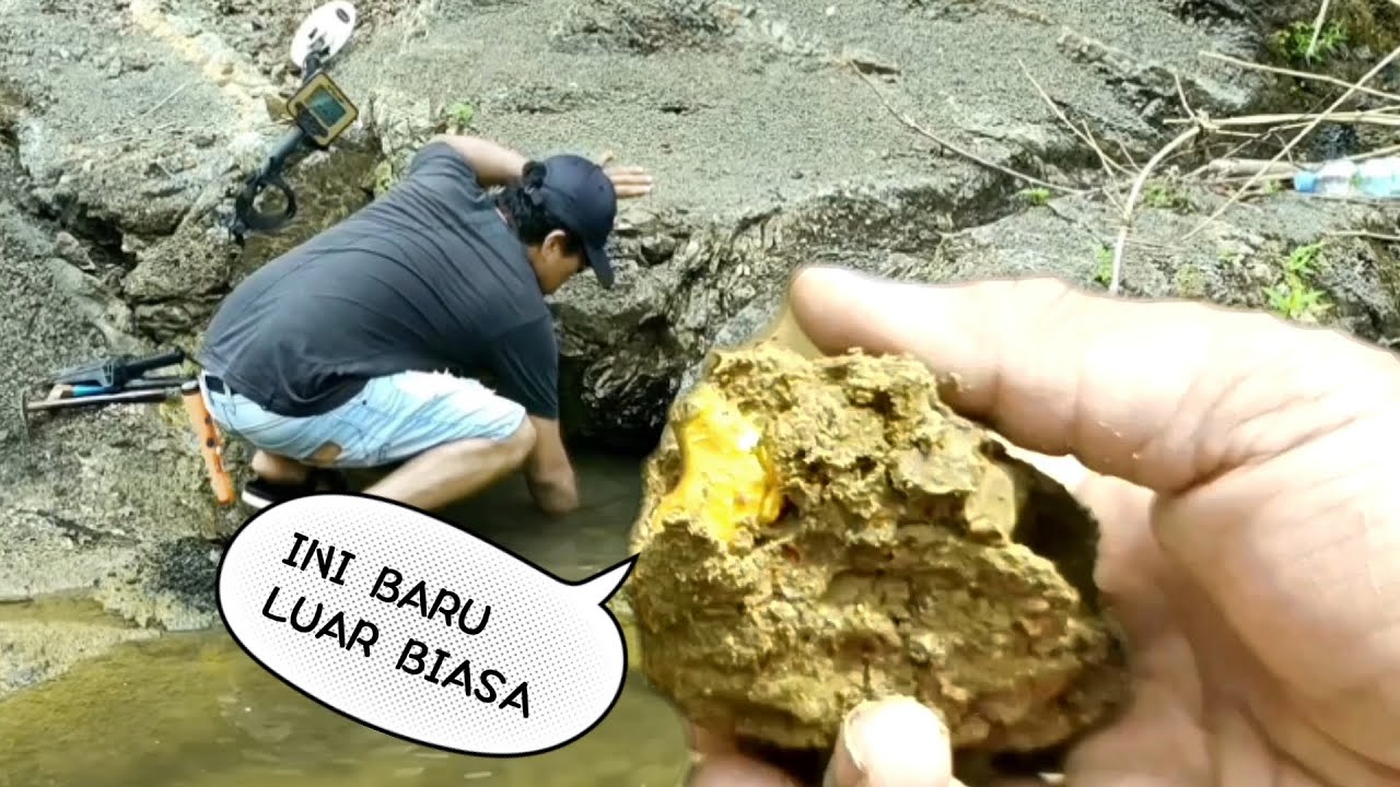LUAR BIASA PENEMUAN EMAS DI SUNGAI DENGAN METAL DETECTOR