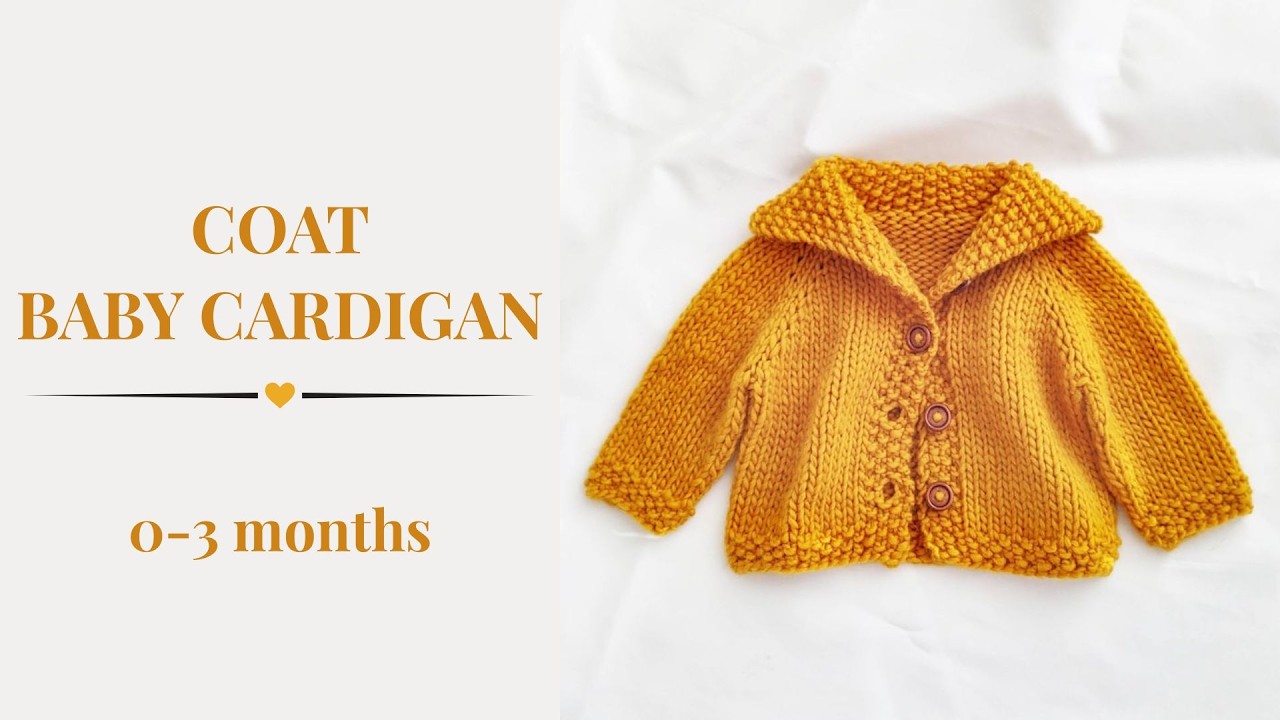 Coat Baby Cardigan - Full Video Tutorial for Size 0-3 Months. DIY Baby Sweater in a couple of hours.