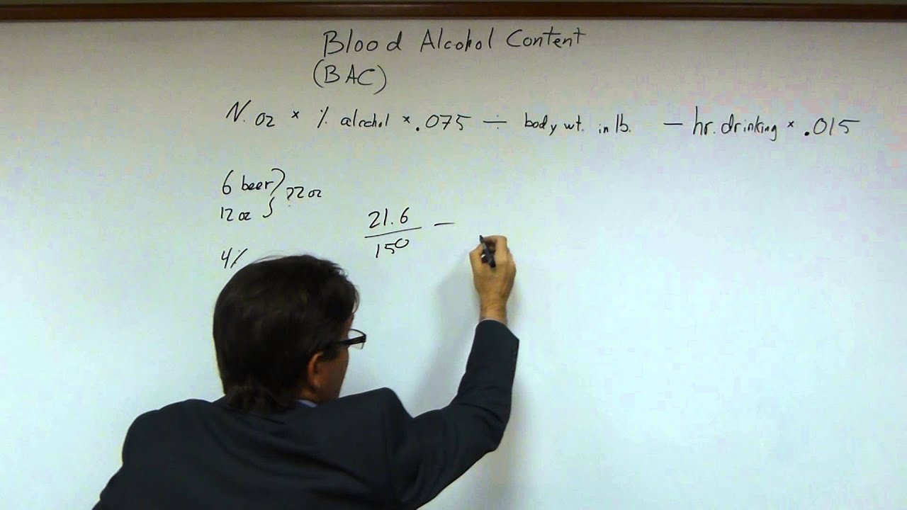 How to calculate Blood Alcohol Content