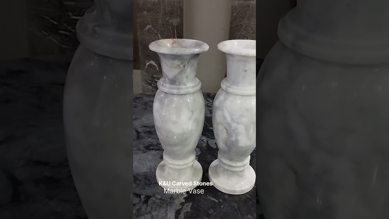 Marble Vase Set|White Gray Marble Vases |Vases |Vase set |Flower pot |Flower decor Vase |Flower vase