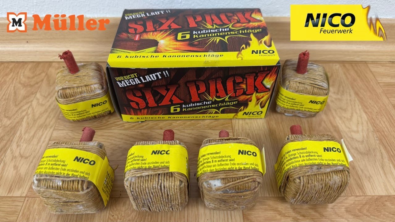 SIX PACK Kubische Kanonenschläge | Nico Feuerwerk | 6 Stück