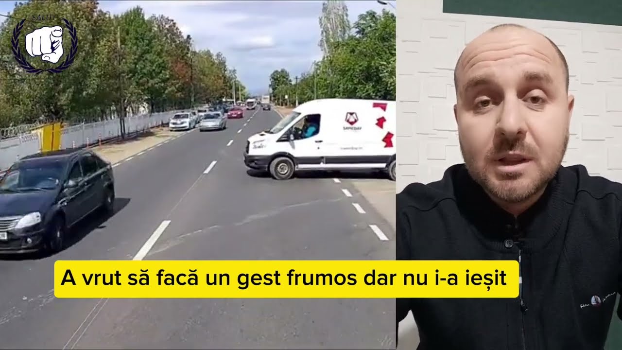 Ciudat! A lăsat duba să pătrundă pe drumul prioritar, dar s-a produs accident!