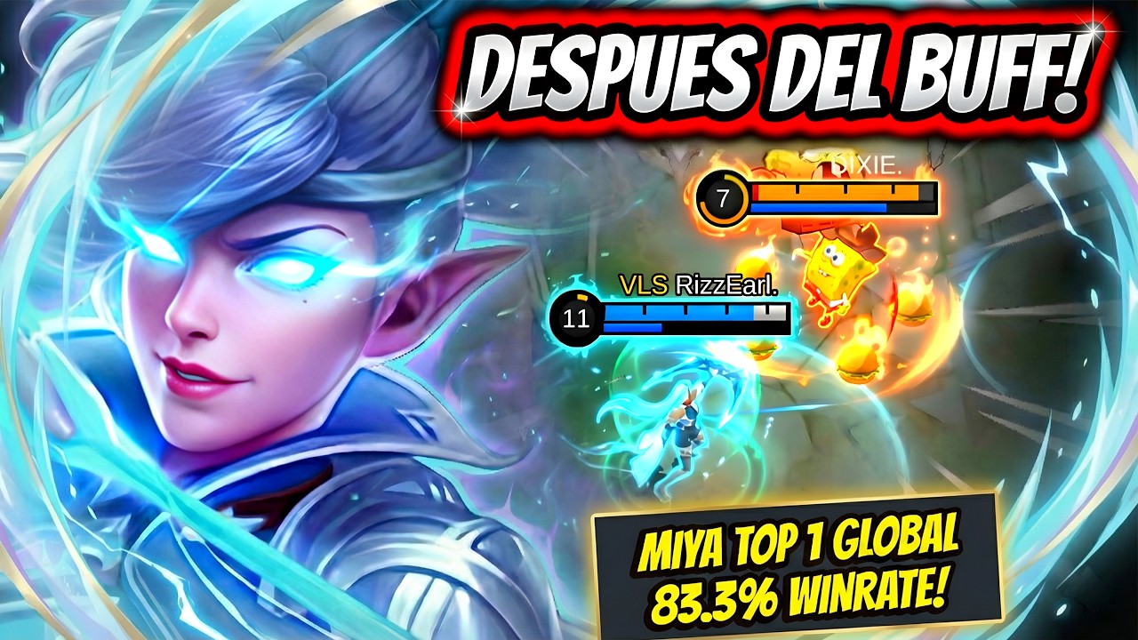 ¡24 KILLS IMPARABLE DESPUES DEL BUFF! MIYA TOP 1 GLOBAL 83.3% WINRATE! | MOBILE LEGENDS