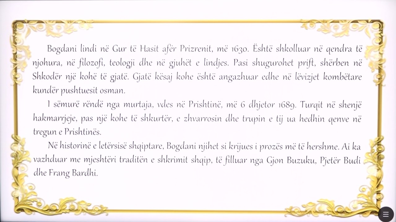 8 01 076 - Java 16 - Gjuhë shqipe - ''krijimi i rruzullimit'' pjetër bogdani