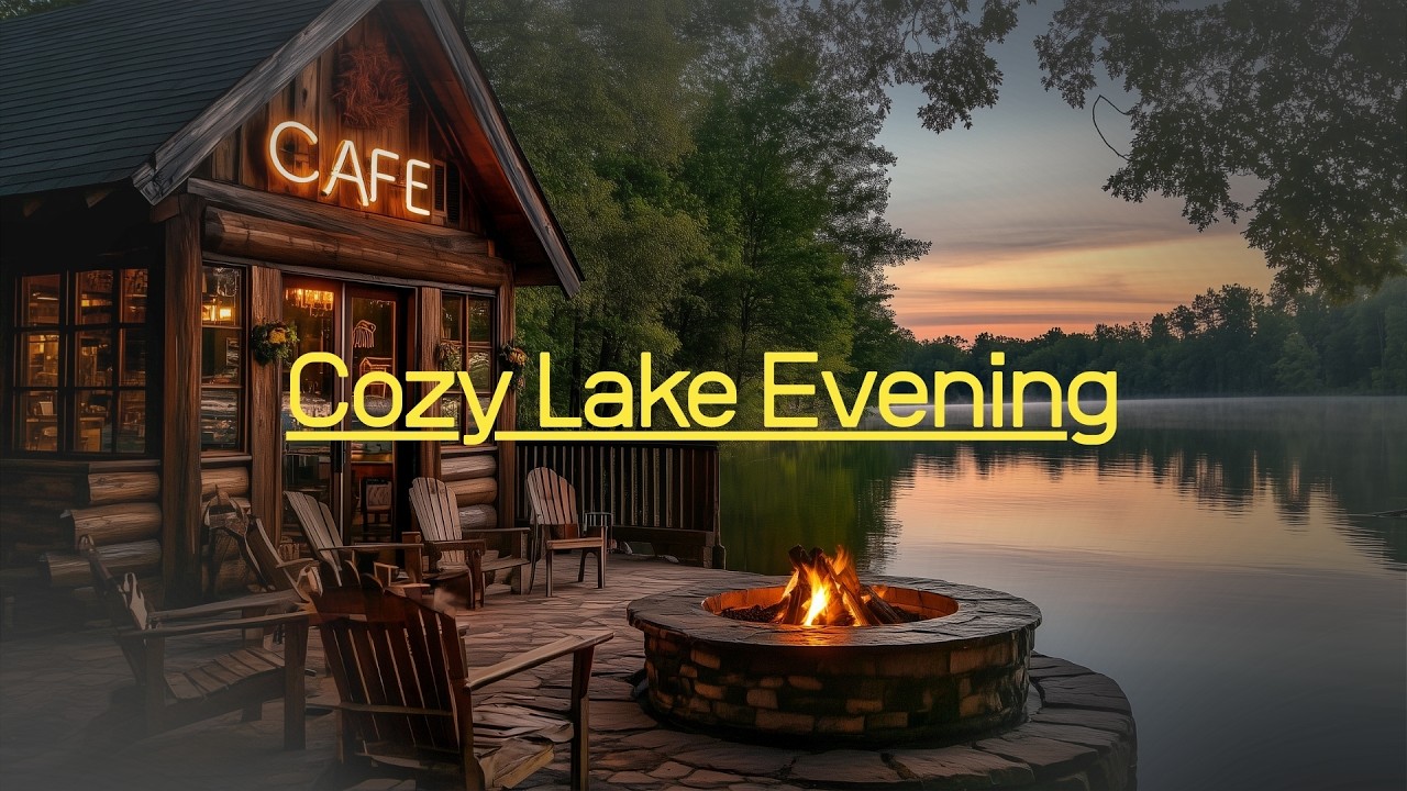 Peaceful Lake Evening 🔥 Relaxing Nature Sounds & Cozy Lakeside Ambience (4K)