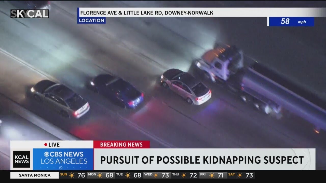 Pursuit of possible kidnapping suspect in Whittier