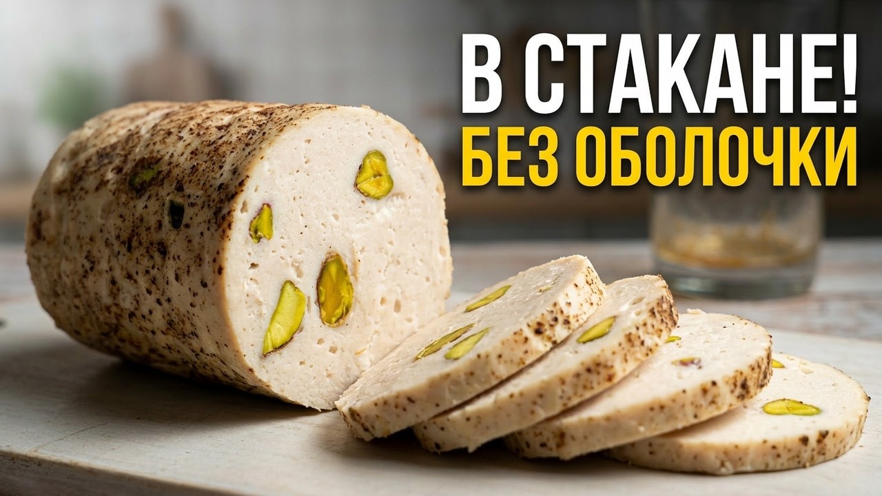 Колбаса в стакане | Нежная куриная колбаса из филе