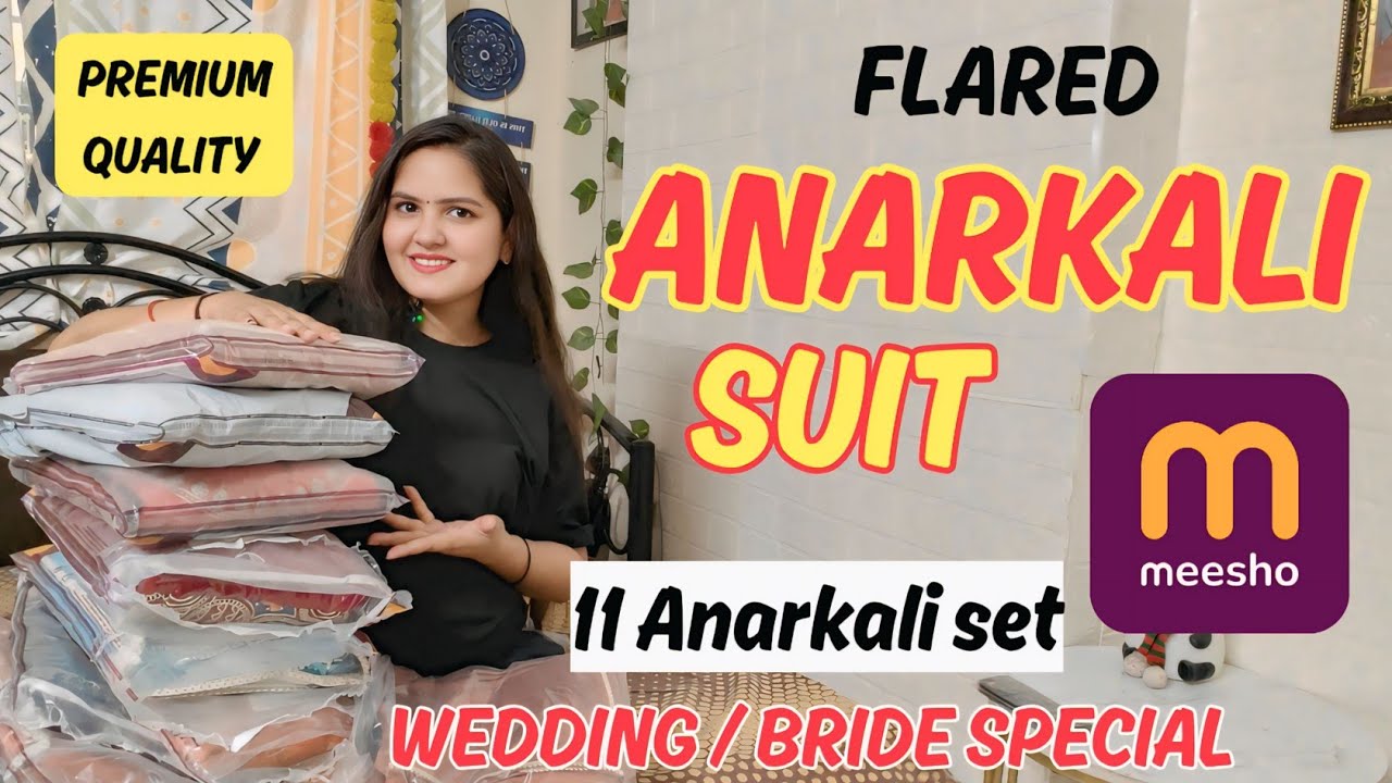 Trendy/Viral *ANARKALI SUIT* From Meesho l Honest review l tryon Haul #meesho #weddingoutfit #bride 