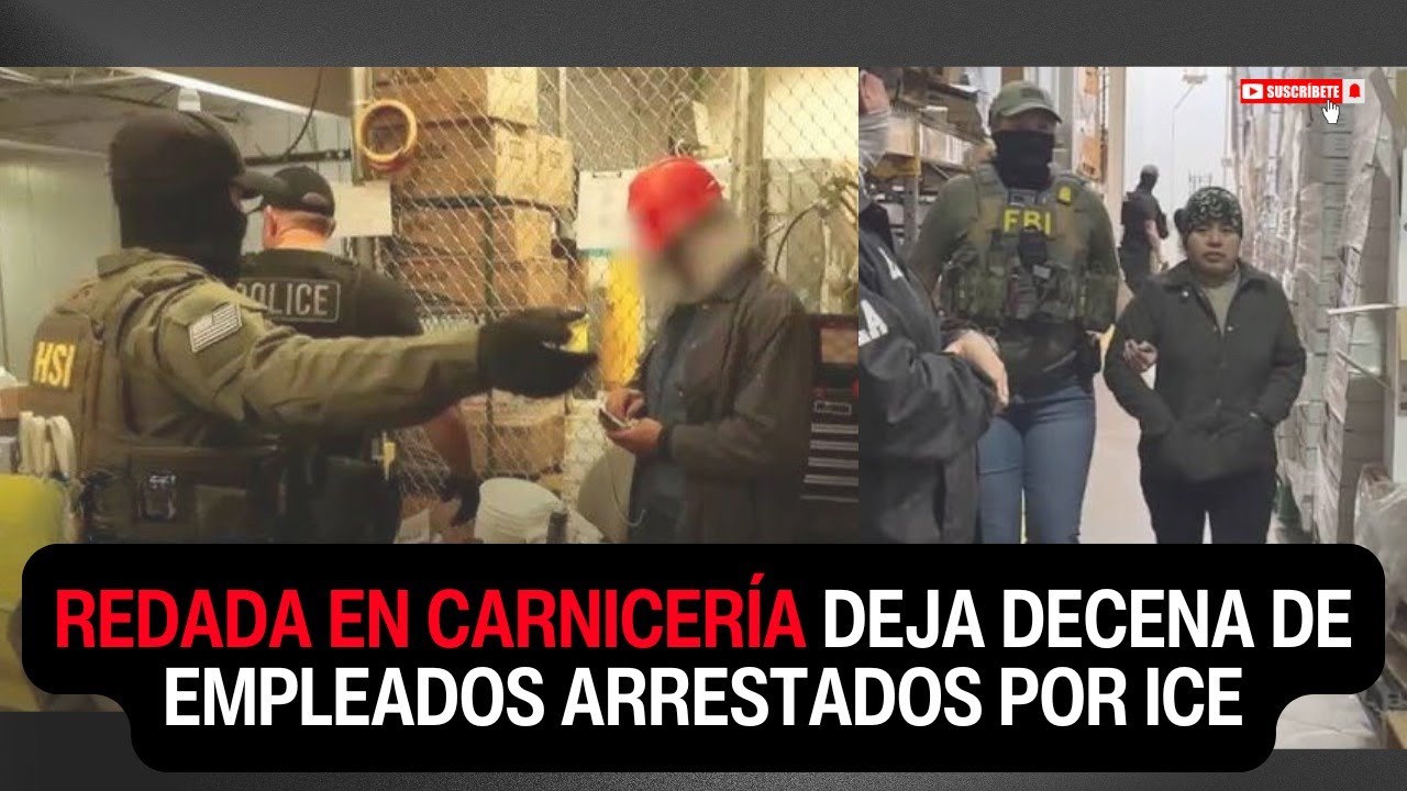 Fuerte operativo migratorio de ICE en una carniceria de Houston, Texas.