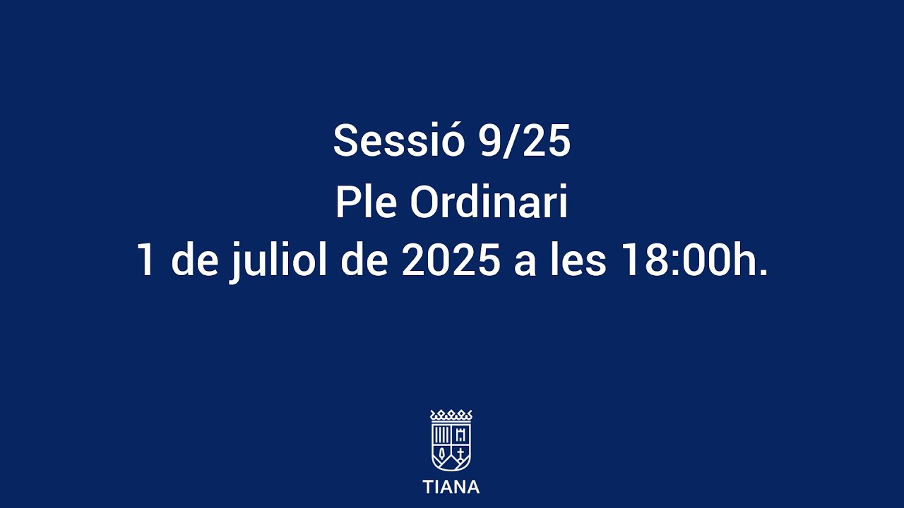 Sessió 9/25 Ordinària de Ple Municipal de 1 de juliol de 2025