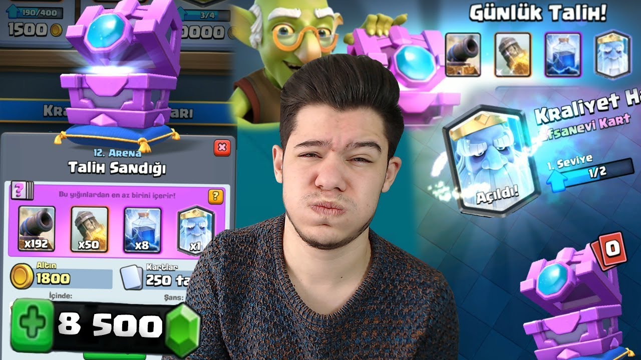 GÜNLÜK TALİHLE KRALİYET HAYALETİ AVI !! 8500 GEM - Clash Royale