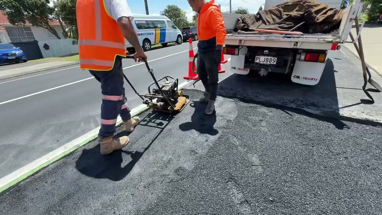 Road asphalt maintenance earth works with professionals