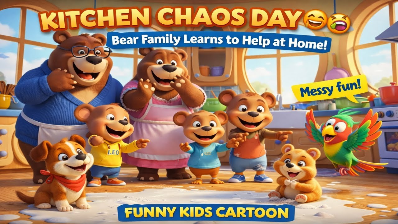 Kitchen Chaos Day 🍳😂  Bear Family Learns to Help at Home  Funny Kids Cartoon