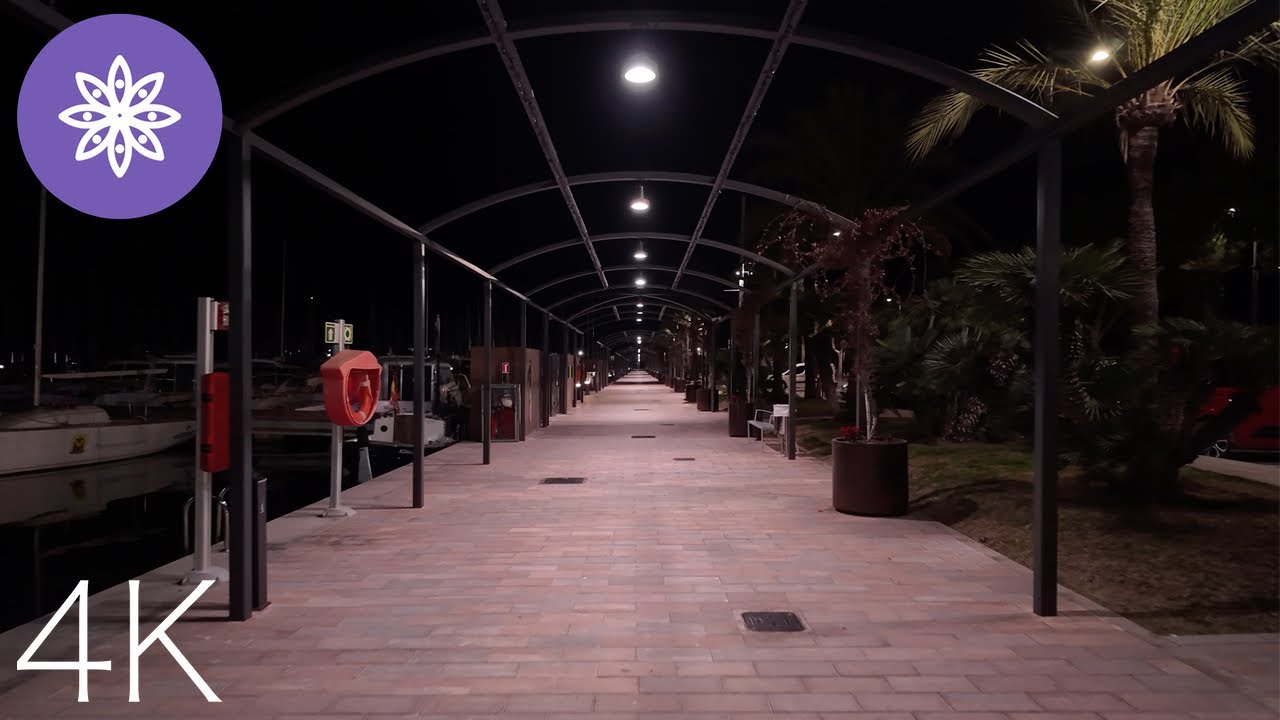 Night Walk in Port d'Alcúdia // Mallorca 4K