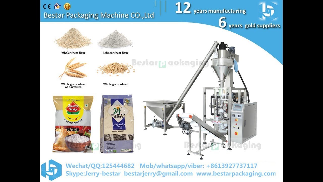 Automatic Packaging Machine for Powder Spices atta, besan, cake premix from 20g to 1KG