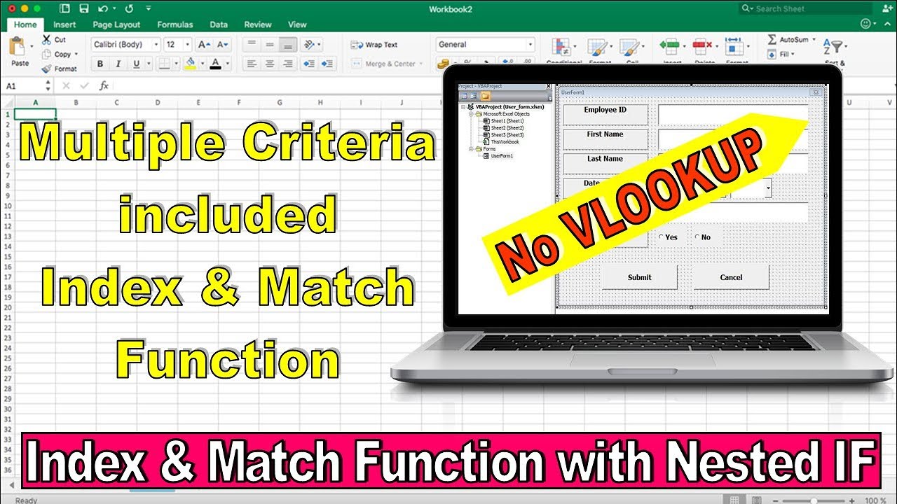 Multiple Criteria Included Index - Match Function with Nested If in Microsoft Excel