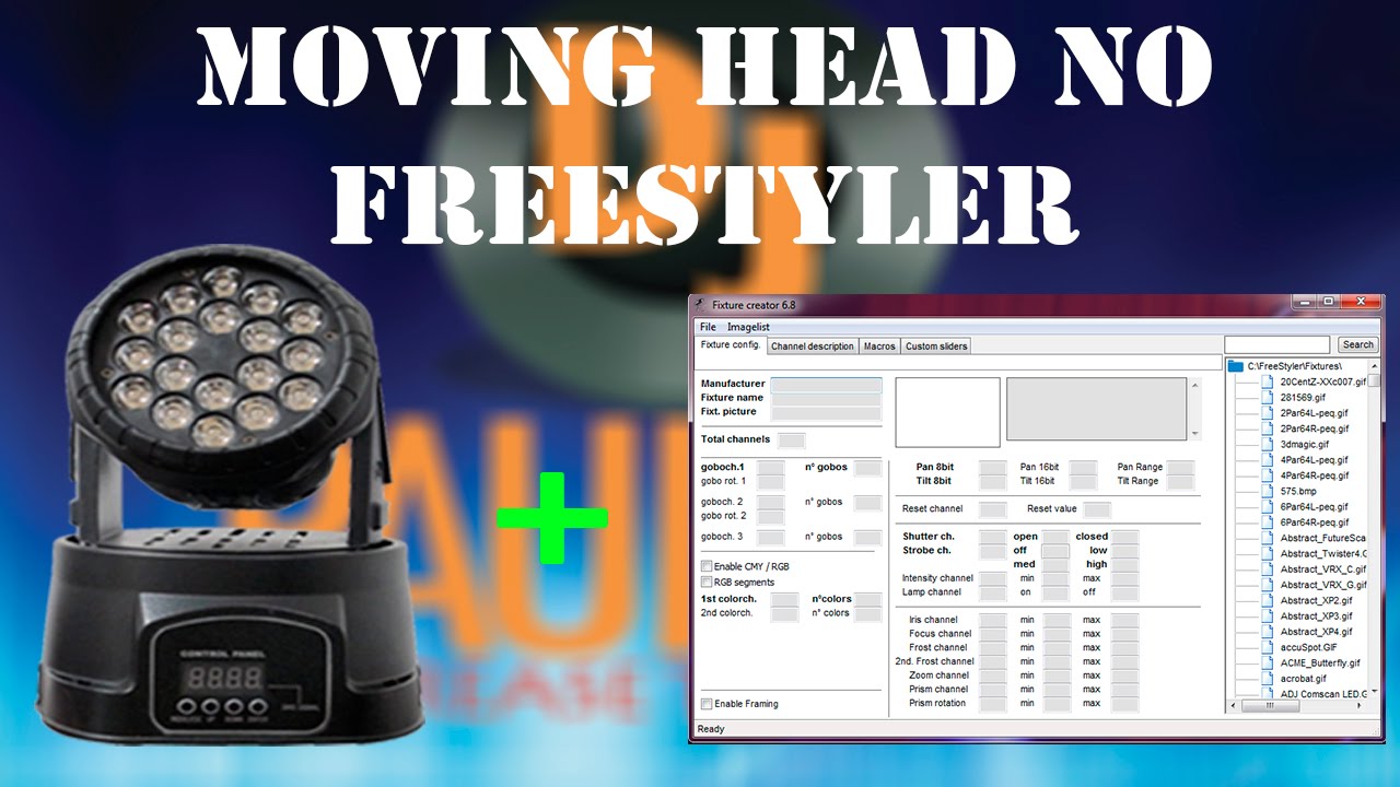 Criar Fixture - Moving Head (básico) no Freestyler (fixture creator)