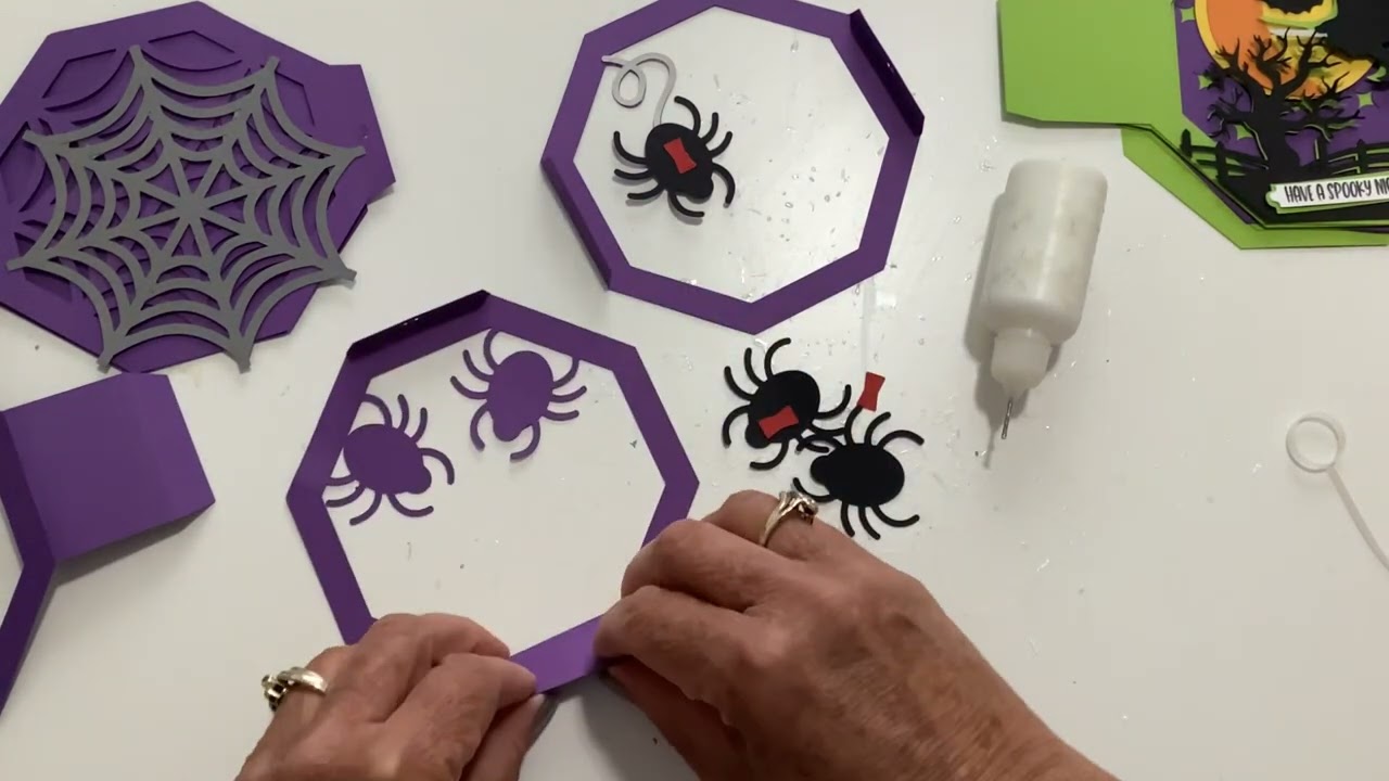 Halloween Octagon Shadowbox 3D cards