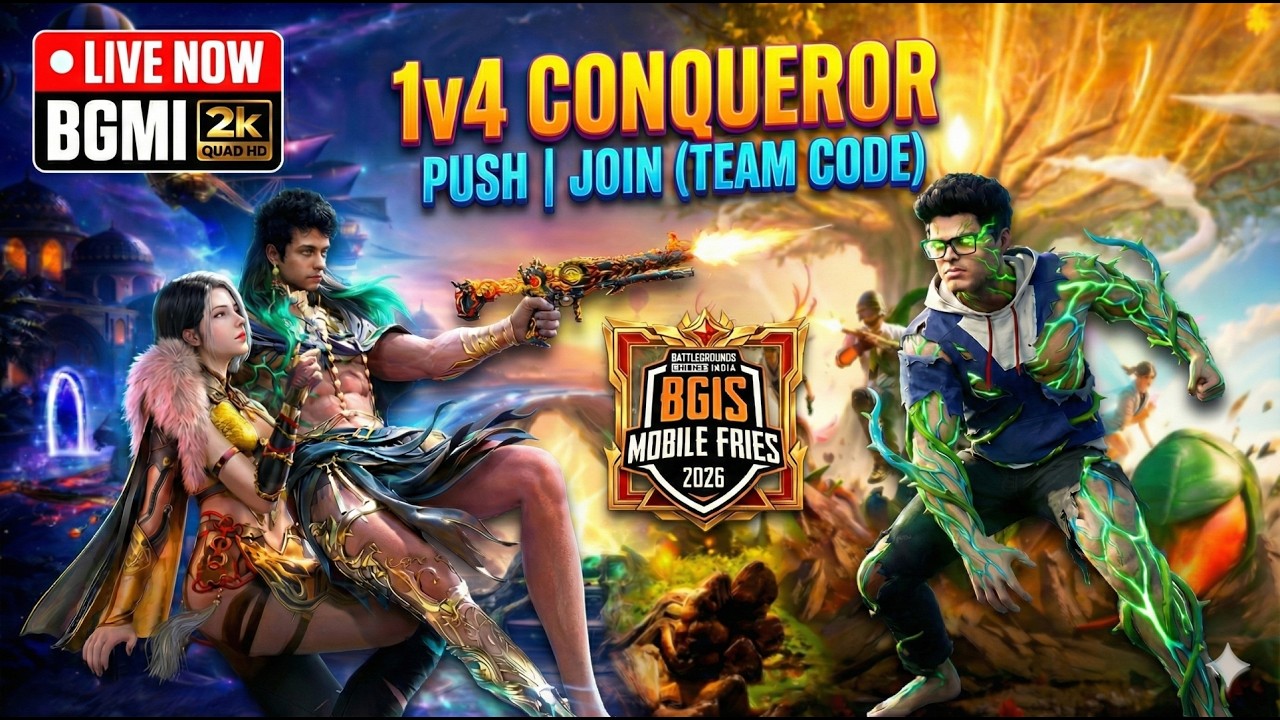 BGMI 4.2 Primewood Rush! 1v4 Conqueror Push & BGIS Drama [Live]