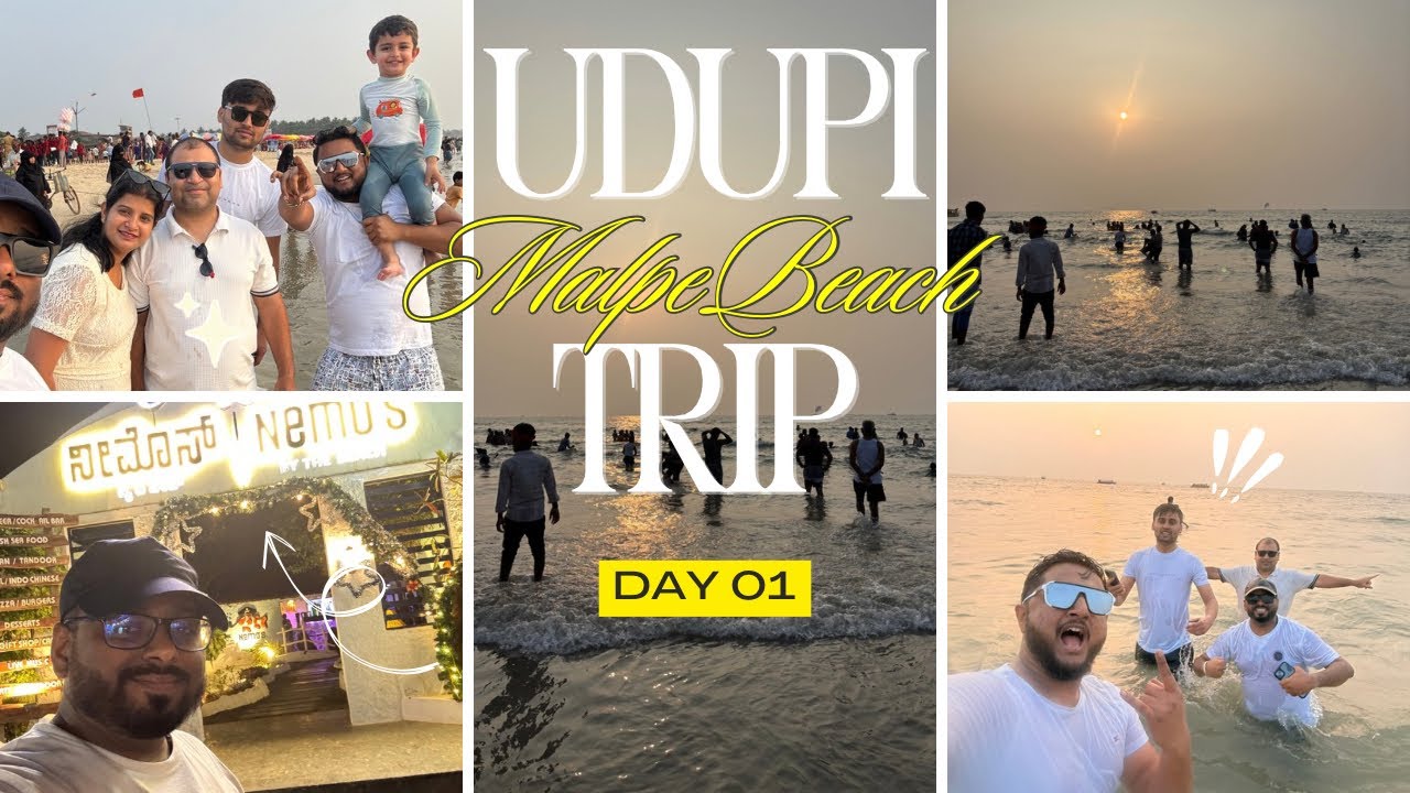 Malpe Beach 🐚|| Day 1: Udupi Trip || Sunset,Masti & Udupi’s Vibes⛱️✨Coastal gem of Karnataka 🏝️