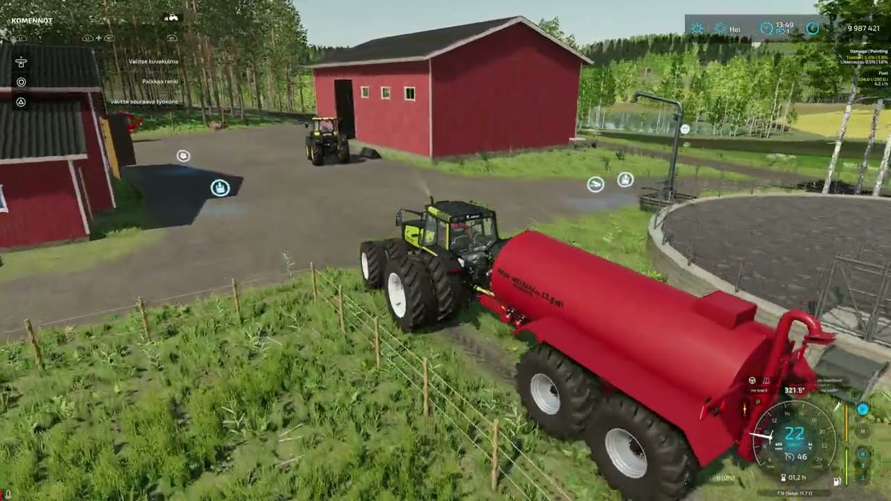 FS22 Karhuvaara osa3 rehunteko loppuun ja lietteen levitystä