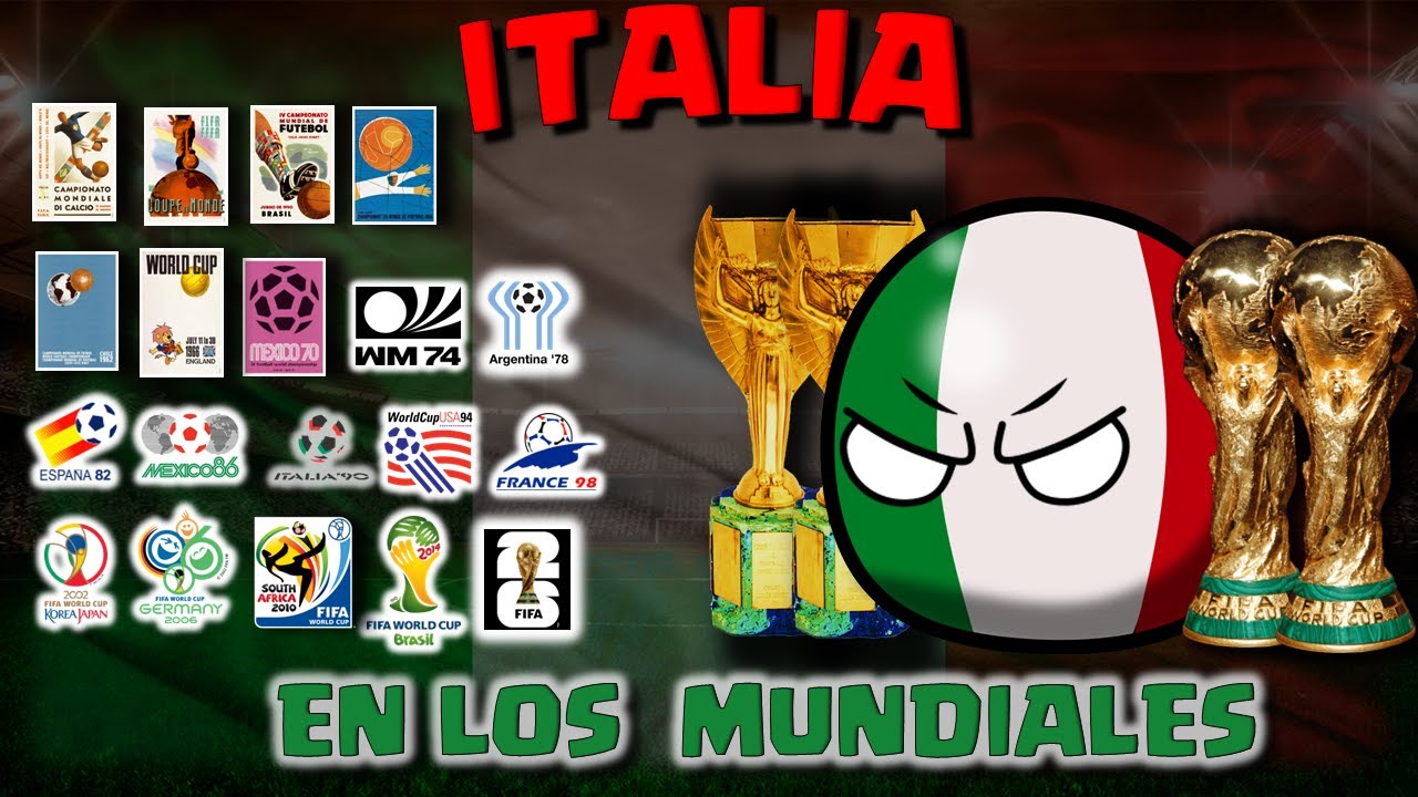 HISTORIA de ITALIA en los MUNDIALES  1930-2022 COUNTRYBALL