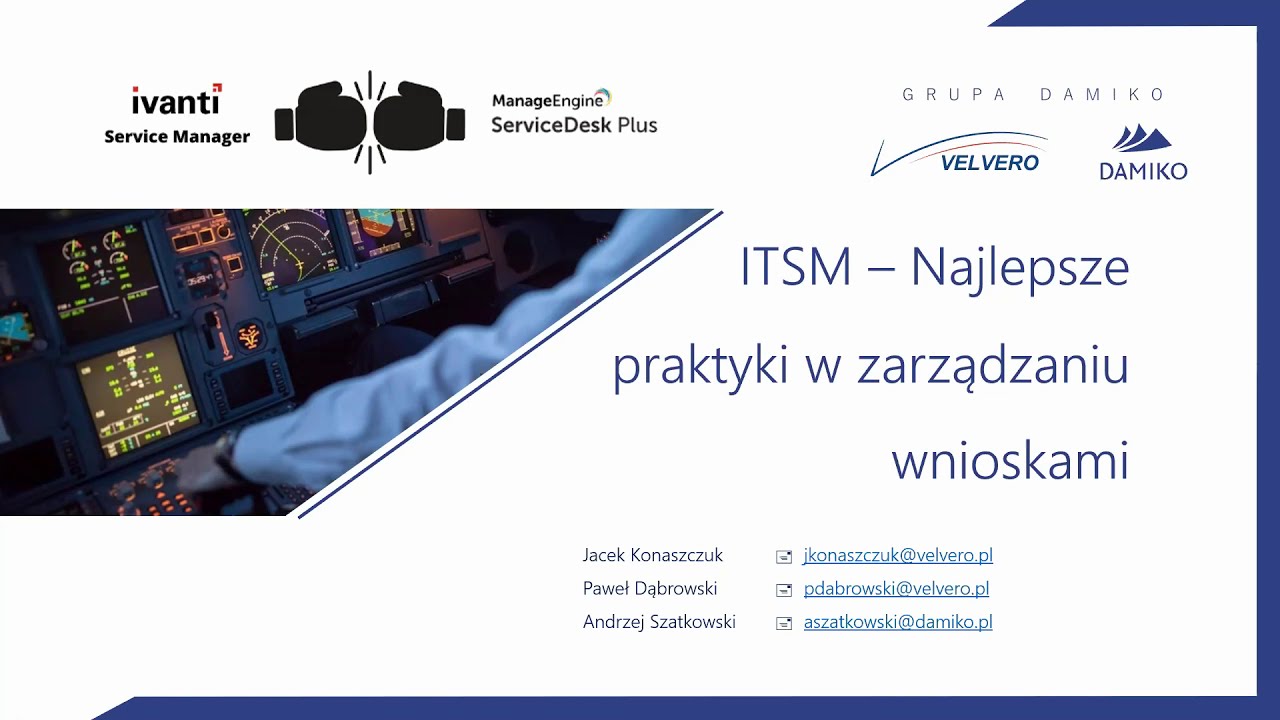 ITSM - Najlepsze praktyki w zarządzaniu wnioskami - Ivanti  vs  Manage Engine
