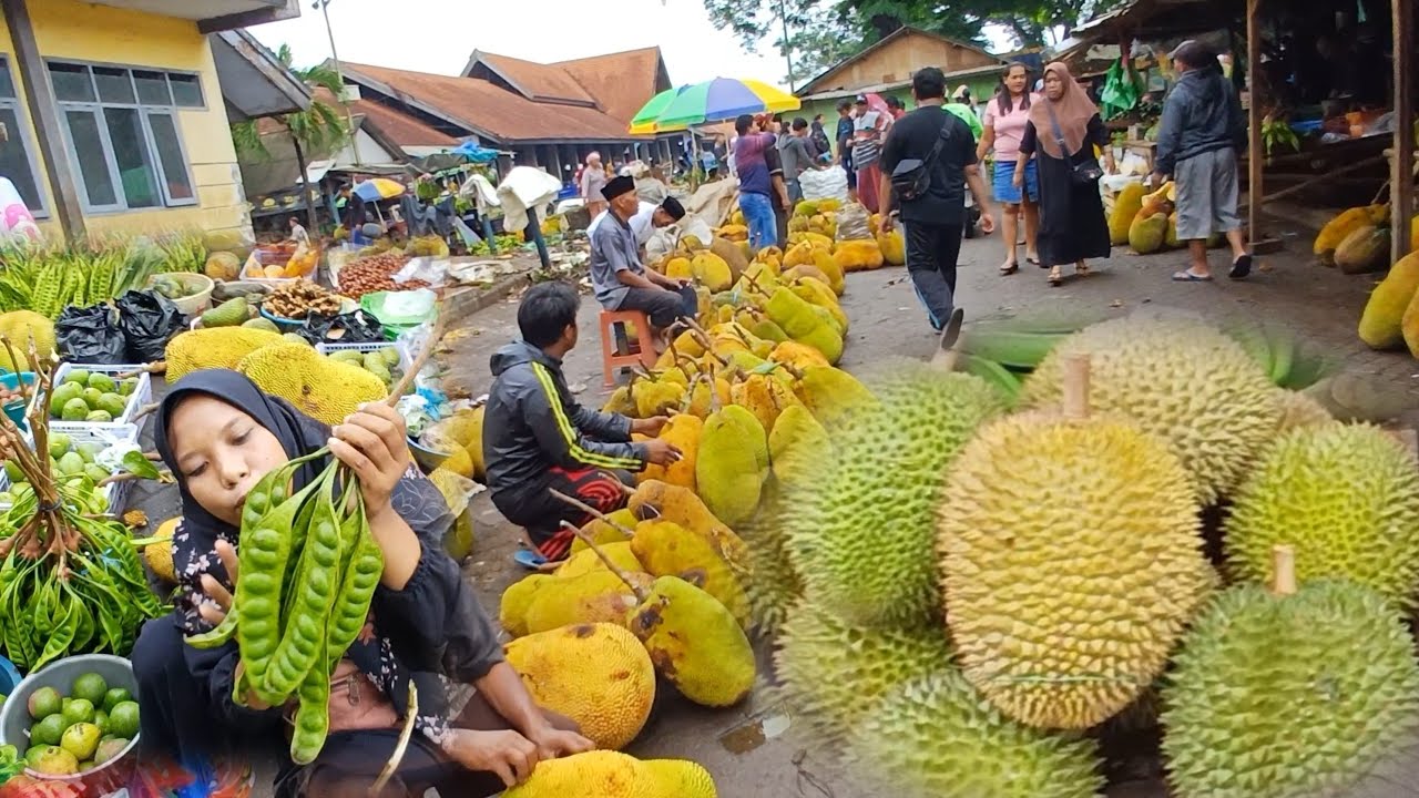 PASAR BUAH PASREPAN PASURUAN terbesar di jawa timur mulai di penuhi buah durian
