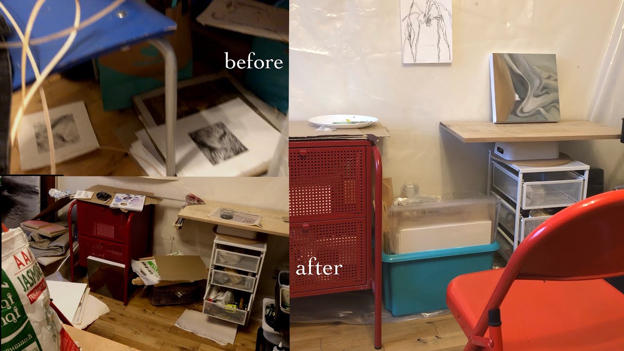 Studio Decluttering With Me on a Quiet Day | ASMR