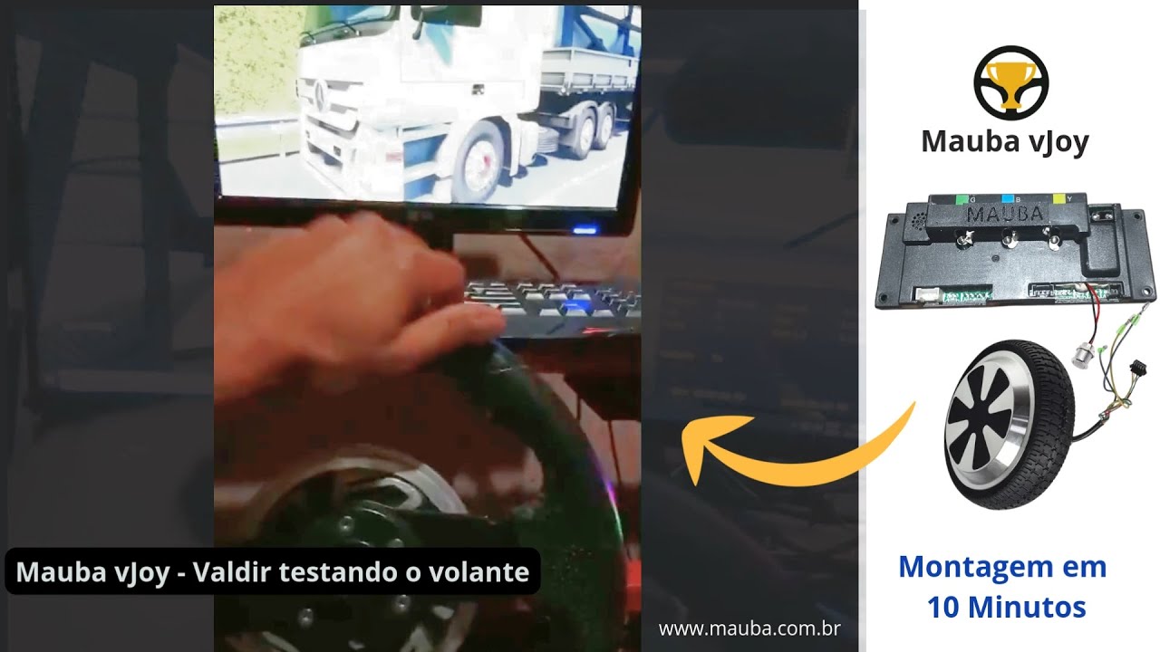 Mauba vJoy - Teste - Valdir com seu volante Diy no jogo Euro Truck 2