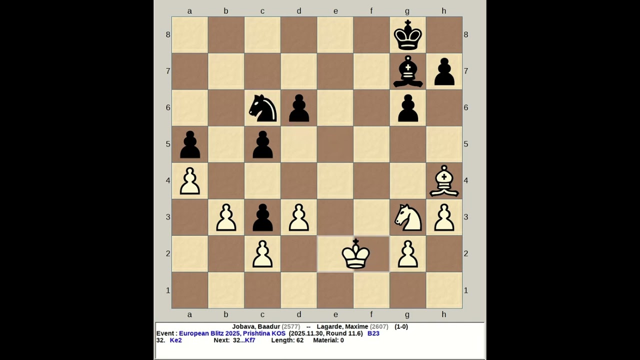 Jobava, Baadur vs Lagarde, Maxime | European Blitz Chess 2025, Prishtina KOS