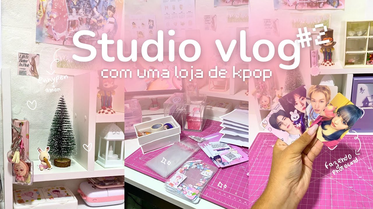 ⋆ 𐙚 ̊. studio vlog #2 fazendo photocards, embalando, dando dicas e mostrando a rotina do dia a dia