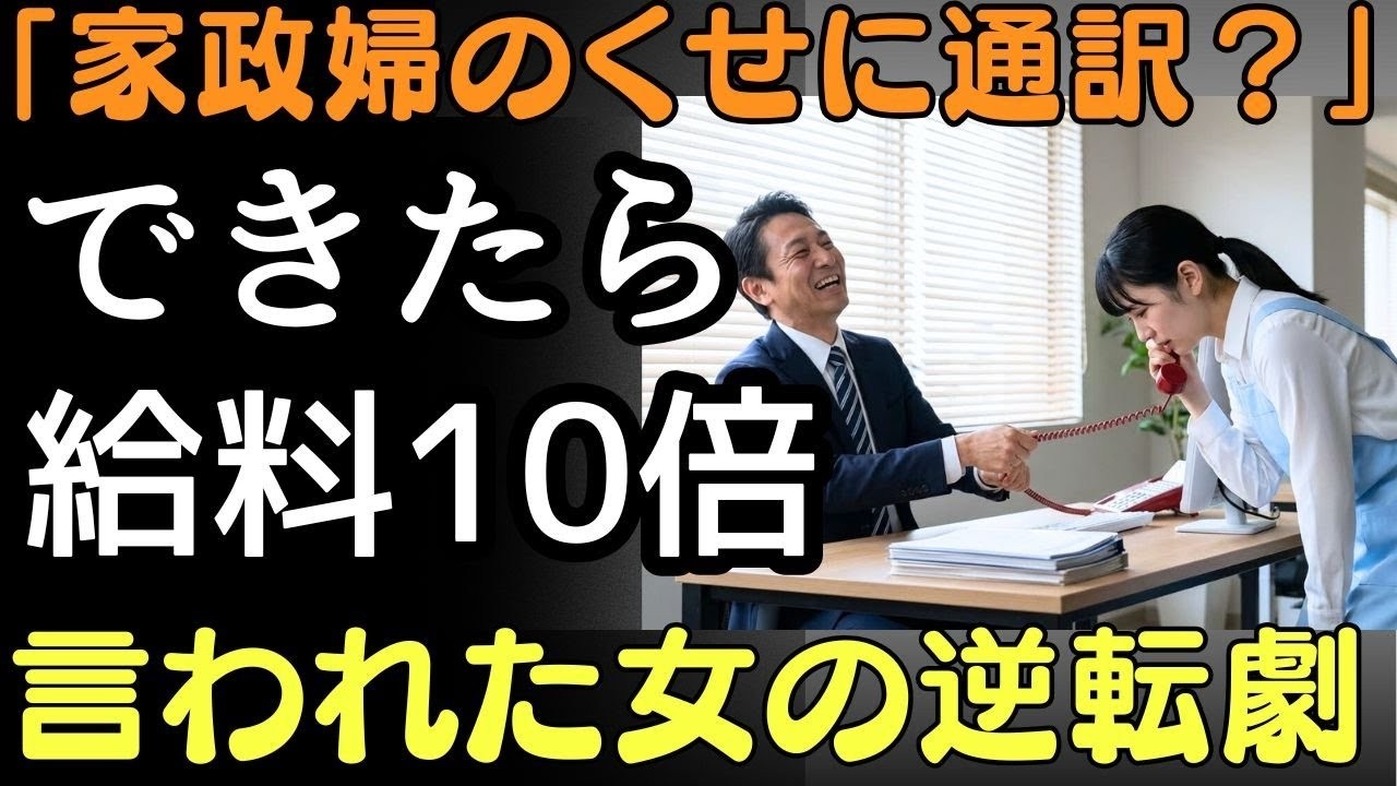「家政婦のくせに通訳？」できたら給料10倍だと言われた女の逆転劇  人生の教訓