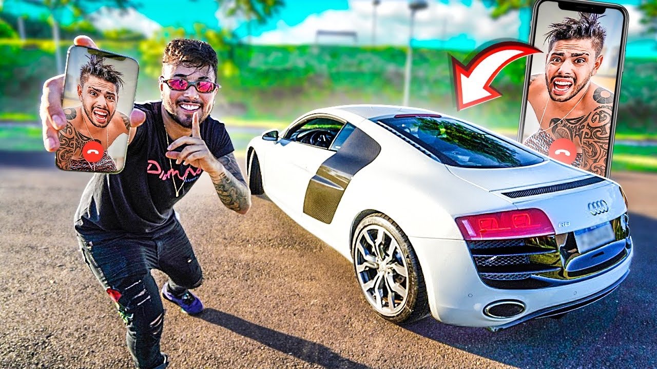 PEGUEI A AUDI R8 DO THIAGO ESCONDIDO !!!! 🤫 * ele ficou desesperado *