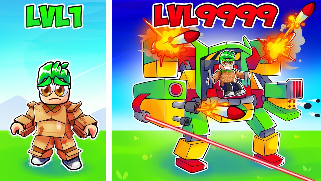 Upgrading CARDBOARD MECH to GOD MECH in ROBLOX