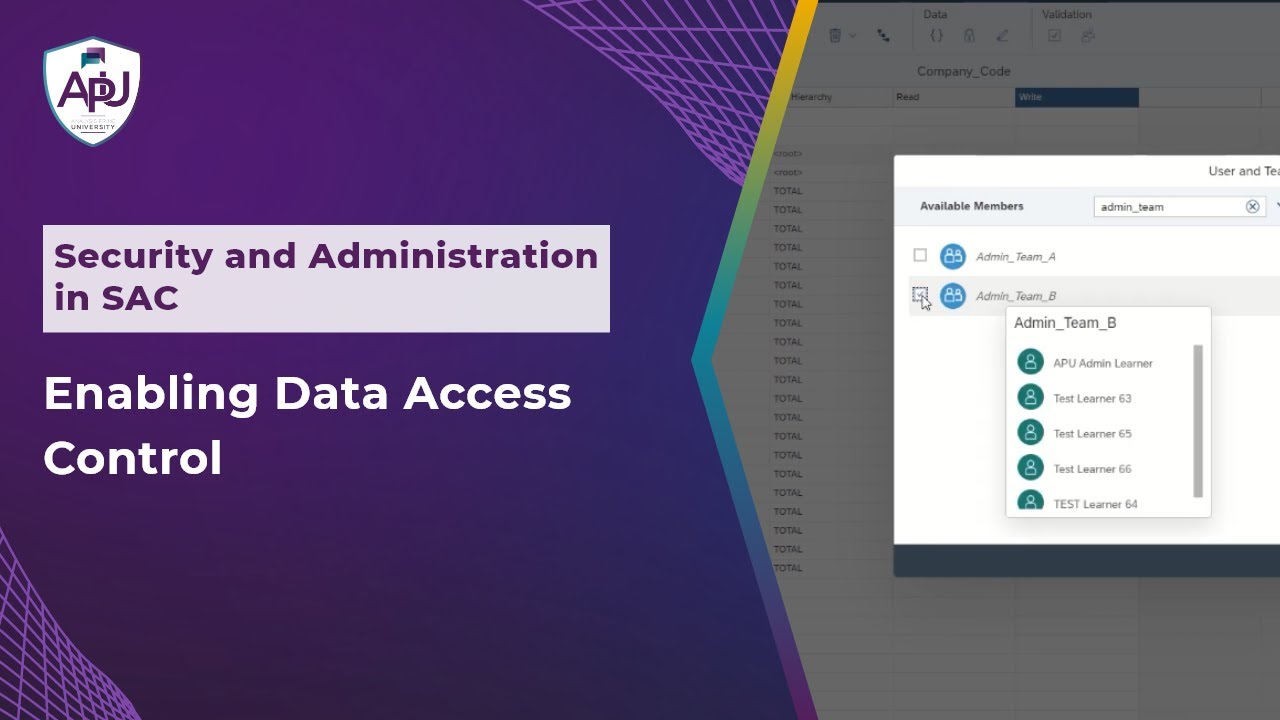 Включение контроля доступа к данным в SAP Analytics Cloud