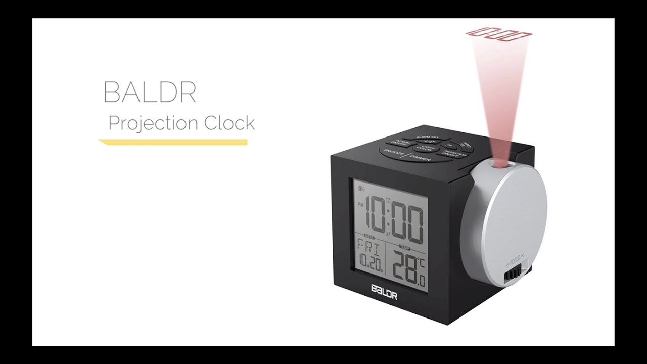 BALDR Projection Clock, Digital Alarm Clock with Snooze