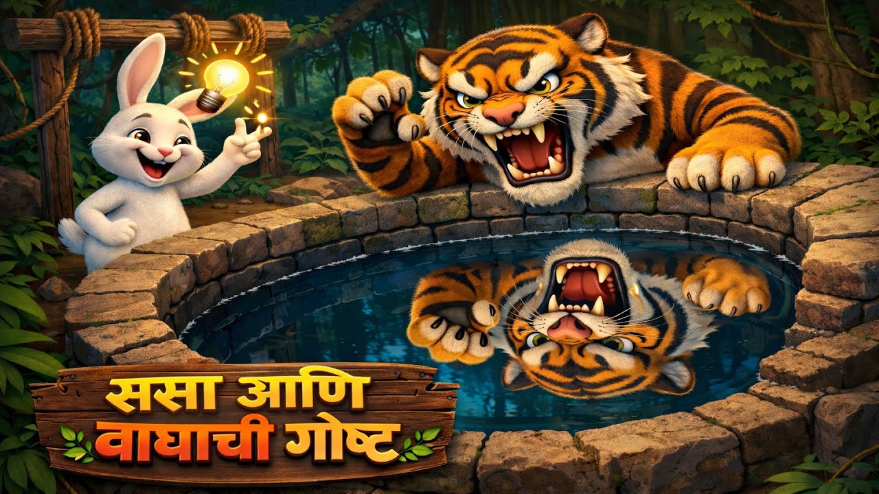चतुर ससा आणि गर्विष्ठ वाघ | Moral Story For Kids | दीड शहाणा वाघ आणि सशाचा स्वॅग | छान छान गोष्टी