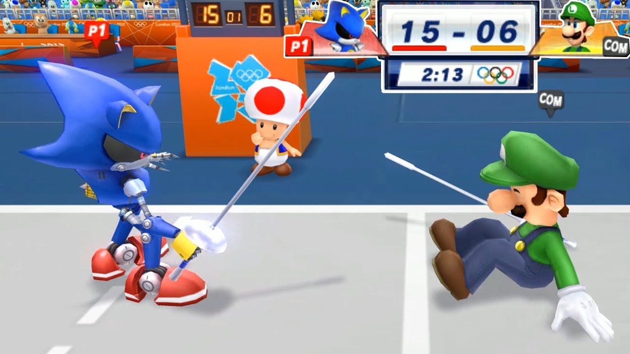 Mario & Sonic At The London 2012 Olympic Games Fencing #23 With Metal Sonic, Daisy