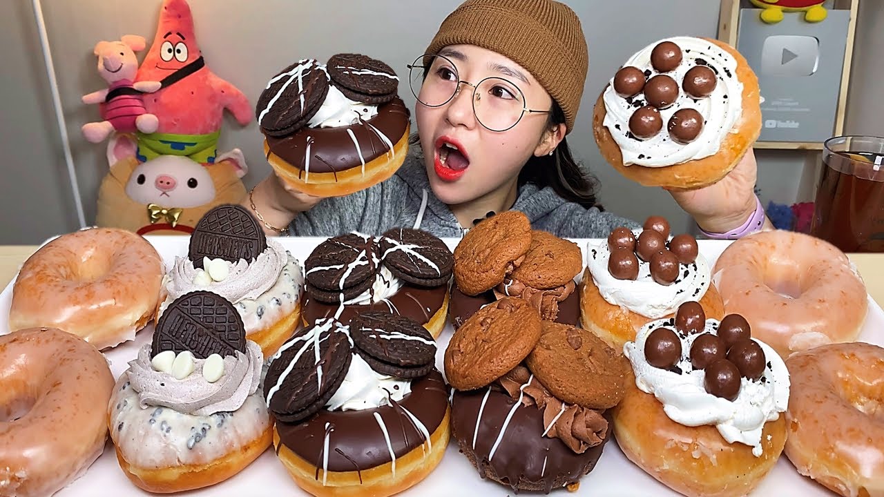 크리스피도넛 4월 신상 쿠키 플렉스 도넛 먹방 Dessert Mukbang
