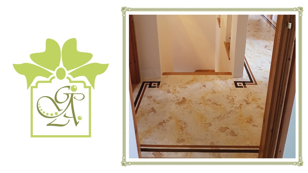 DIY Hand Painted Floor Tutorial - Faux Marble Effect (Step-by-step)