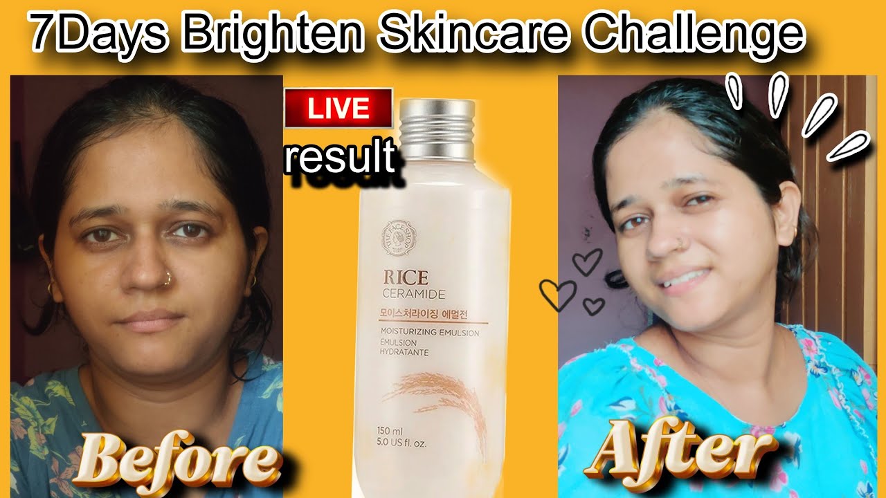 7 Days Brighten Skincare Challenge,Rice Ceramide Moisturizer Honest Review ✨Korean Skin Challenge