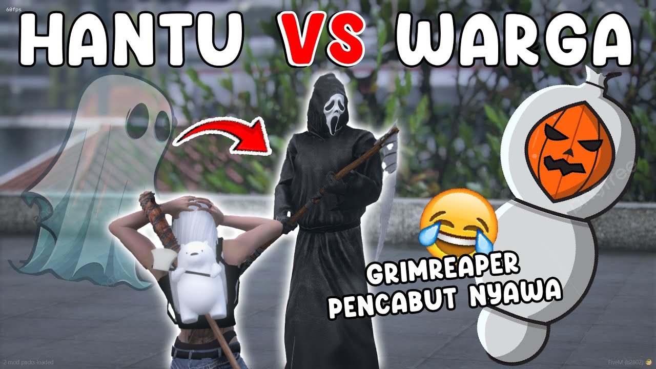 PRANK JADI HANTU PENCABUT NYAWA - | GTA 5 ROLEPLAY INDONESIA