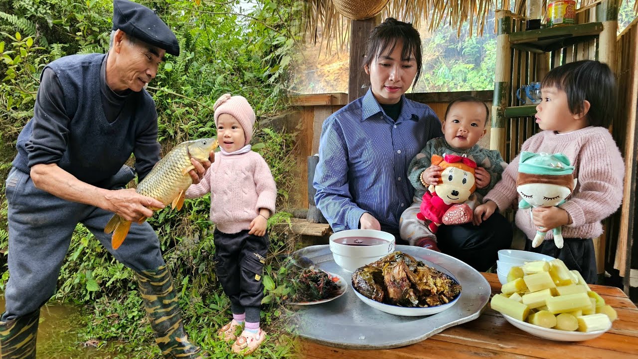 Мать-одиночка: сюрприз для дедушки — дедушка готовит вкусную еду для внука | Ли Фук Бинь