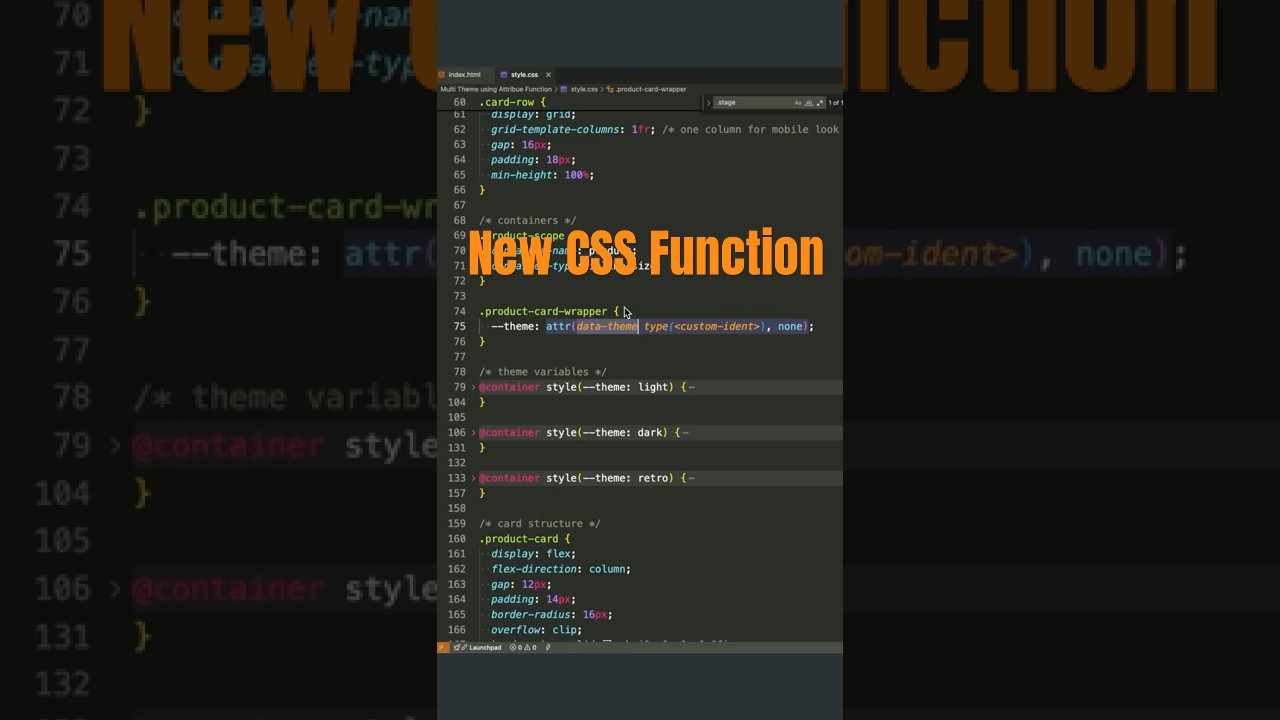 New CSS attr() Explained &mdash; Container Style Queries in 1 Minute #shorts #csstricks