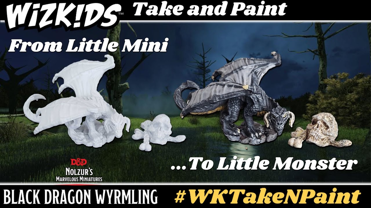 Учебное пособие WizKids Take & Paint для D&D Nolzur's Marvelous Miniatures Black Dragon Wyrmling