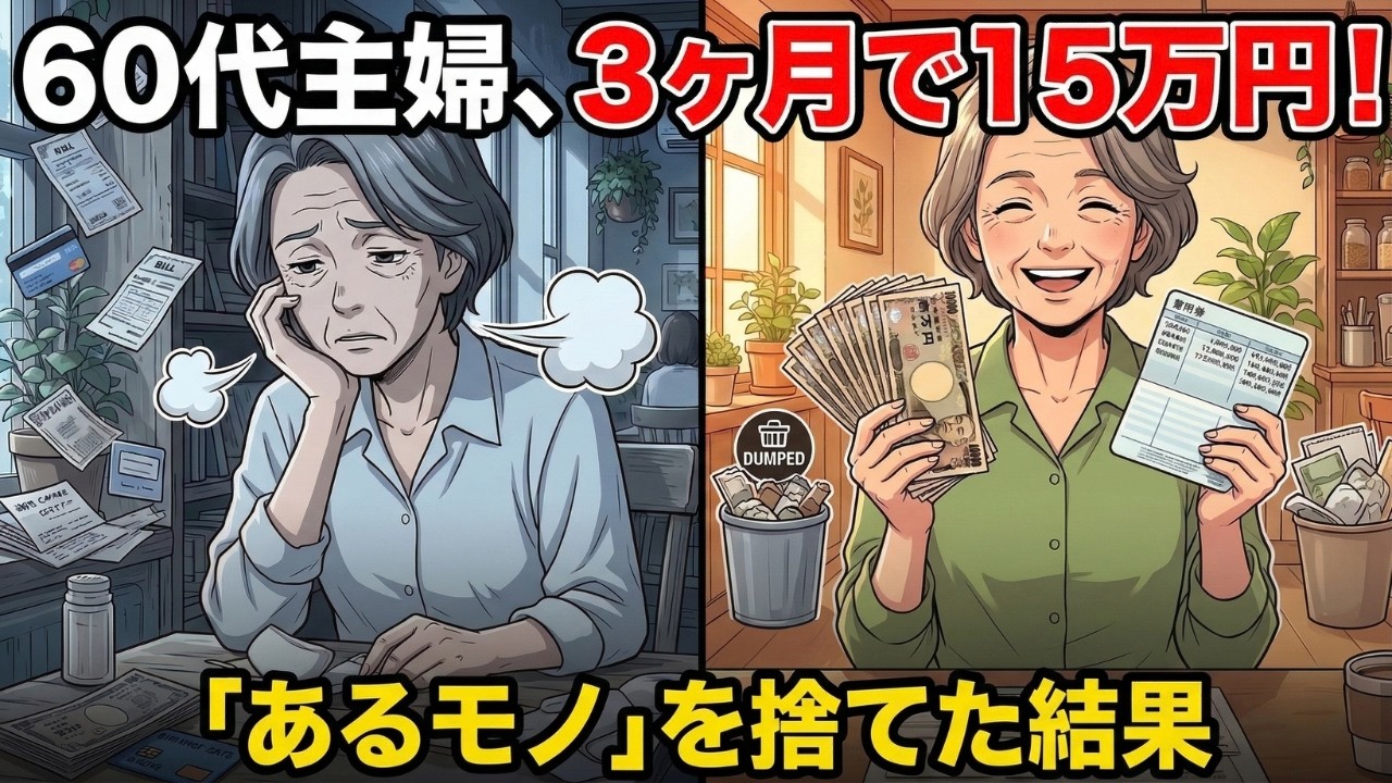 【実話】収入は同じなのになぜ？60代主婦が「あるモノ」を捨てたら3ヶ月で15万円貯まった奇跡